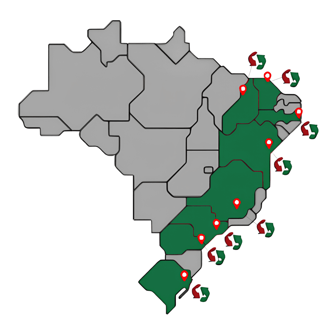 Mapa filiais